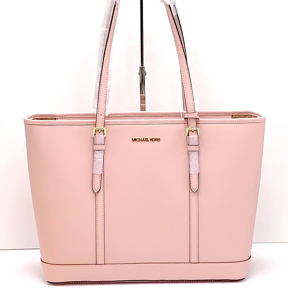 MICHAEL KORS POWDER BLUSH COLOR JET SET TRAVEL LARGE SAFFIANO LEATHER TOTE BAG - Picture 3 of 14